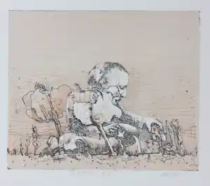 Co Westerik - Litho, Zonder titel verkocht voor € 150!