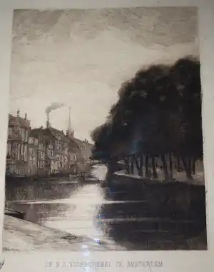 Jan Hillebrand Wijsmuller - N.Z. Voorburgwal Amsterdam - ingelijst verkauft für € 30!