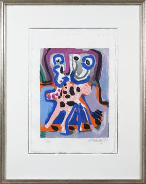 Corneille - en Bert Schierbeek - Zeefdruk en passage uit Een schedel vol stem - Ingelijst kopen? Bied vanaf 1!