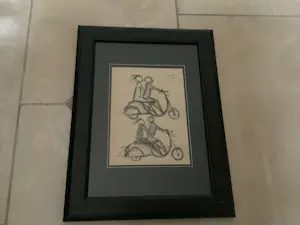 Siep van den Berg - Koopje : Origineel werk , titel scooters . Gesigneerd en ingelijst kopen? Bied vanaf 50!