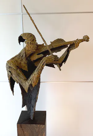 Jacques Van Den Abeele - Violonist, bronzen beeld (groot, zwaar) kopen? Bied vanaf 2750!