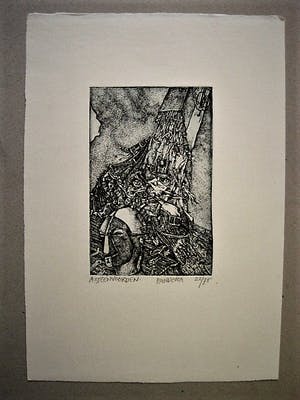 Ab Steenvoorden - Karakteristiek grafiek - groep "de bange Duivel" - ETS "Pandora" gesigneerd kopen? Bied vanaf 19!