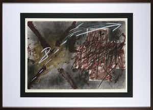 Antoni Tapies - Litho, Sinnieren über Schmutz - Ingelijst verkocht voor € 1!