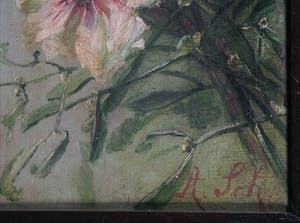 Niet of onleesbaar gesigneerd - Olieverf op doek, Bloemstuk - Ingelijst kopen? Bied vanaf 1!