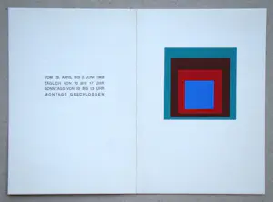 Josef Albers - Homage to the Square - Protected Blue - Miniatuur zeefdruk in 4 kleuren - 1968 kopen? Bied vanaf 50!