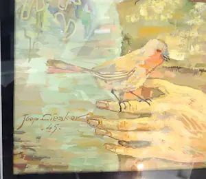 Joop Liesker - 2 x gouache, Maria met kind en St. Franciscus kopen? Bied vanaf 50!