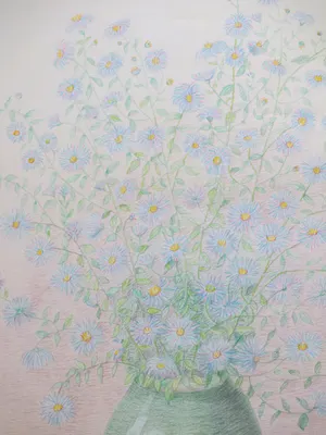 Antoinette van Hoytema - Bloemboeket in groene vaas - Gemengde techniek kopen? Bied vanaf 50!