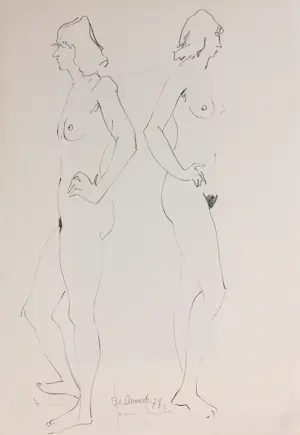 Janus Nuiten - Verschillende technieken, Lot van 39 schetsen van figuren kopen? Bied vanaf 100!