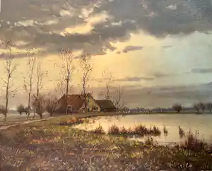 Gien Brouwer - Hollands polderlandschap met boerderij aan het water kopen? Bied vanaf 100!