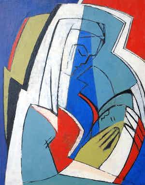 Gerda Sutton - abstract geometrisch portret verkocht voor € 250!