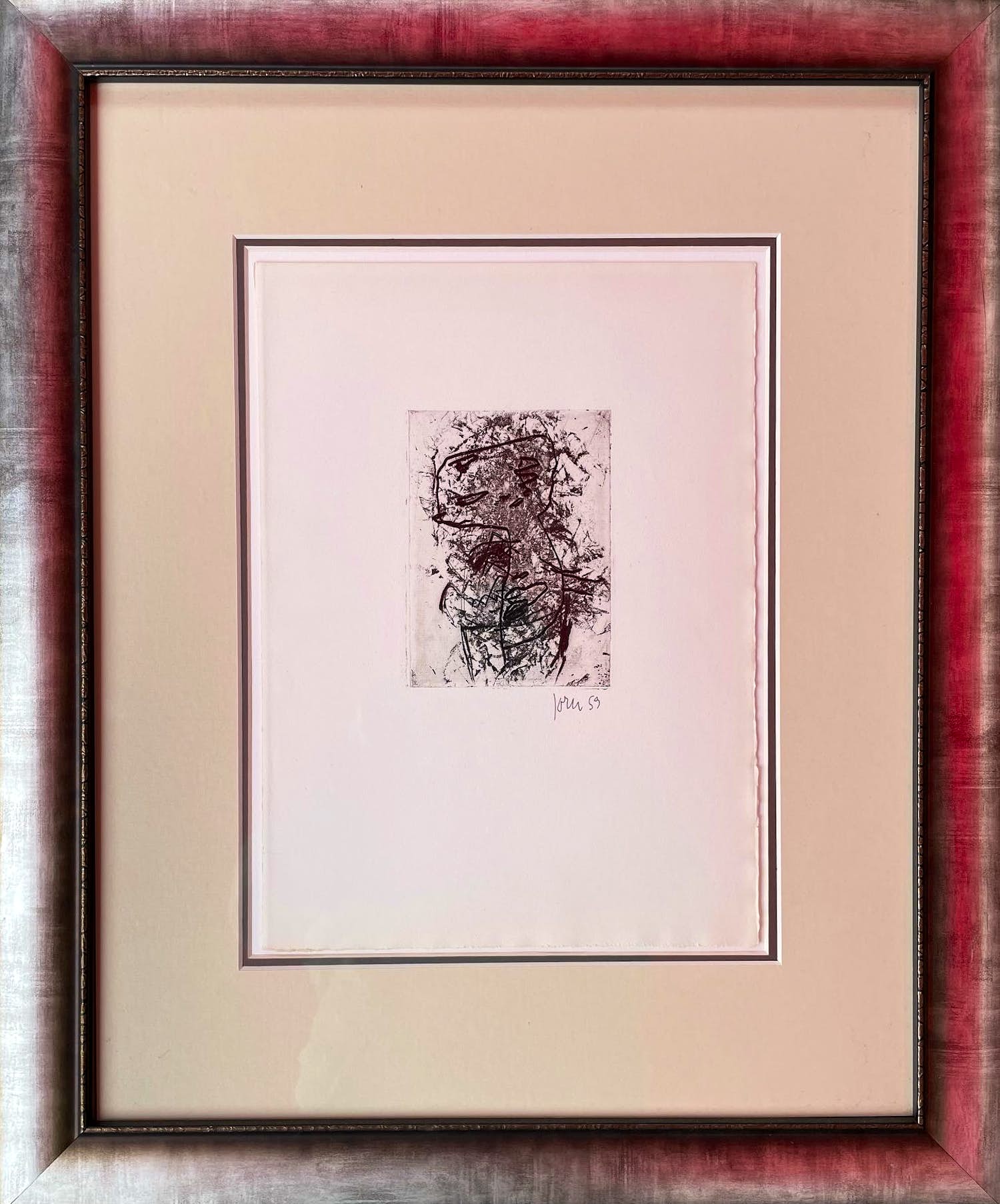 Asger Jorn - Ets droge naald op handgeschept papier verkocht voor € 425!
