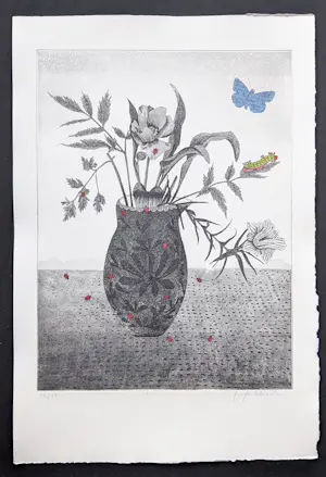 Jurgen Schneider - gisteren wordt het beter - complete set met drie handgekl. etsen, doos, tekst kopen? Bied vanaf 159!