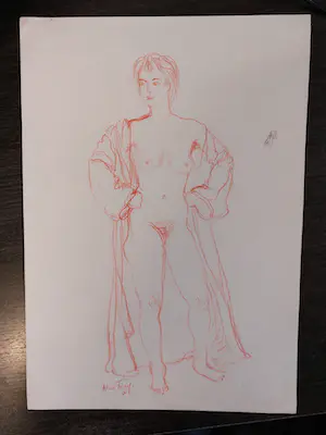 Alice Frey - tekening van een dame, gesigneerd en ingelijst kopen? Bied vanaf 75!