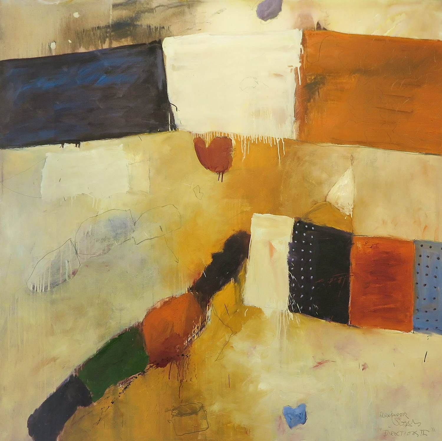 Alexander Vogels - Olieverf op doek, Directions II (Zeer Groot!) verkocht voor € 300!