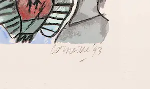 Corneille - Zeefdruk, Vrouw met vogel kopen? Bied vanaf 100!