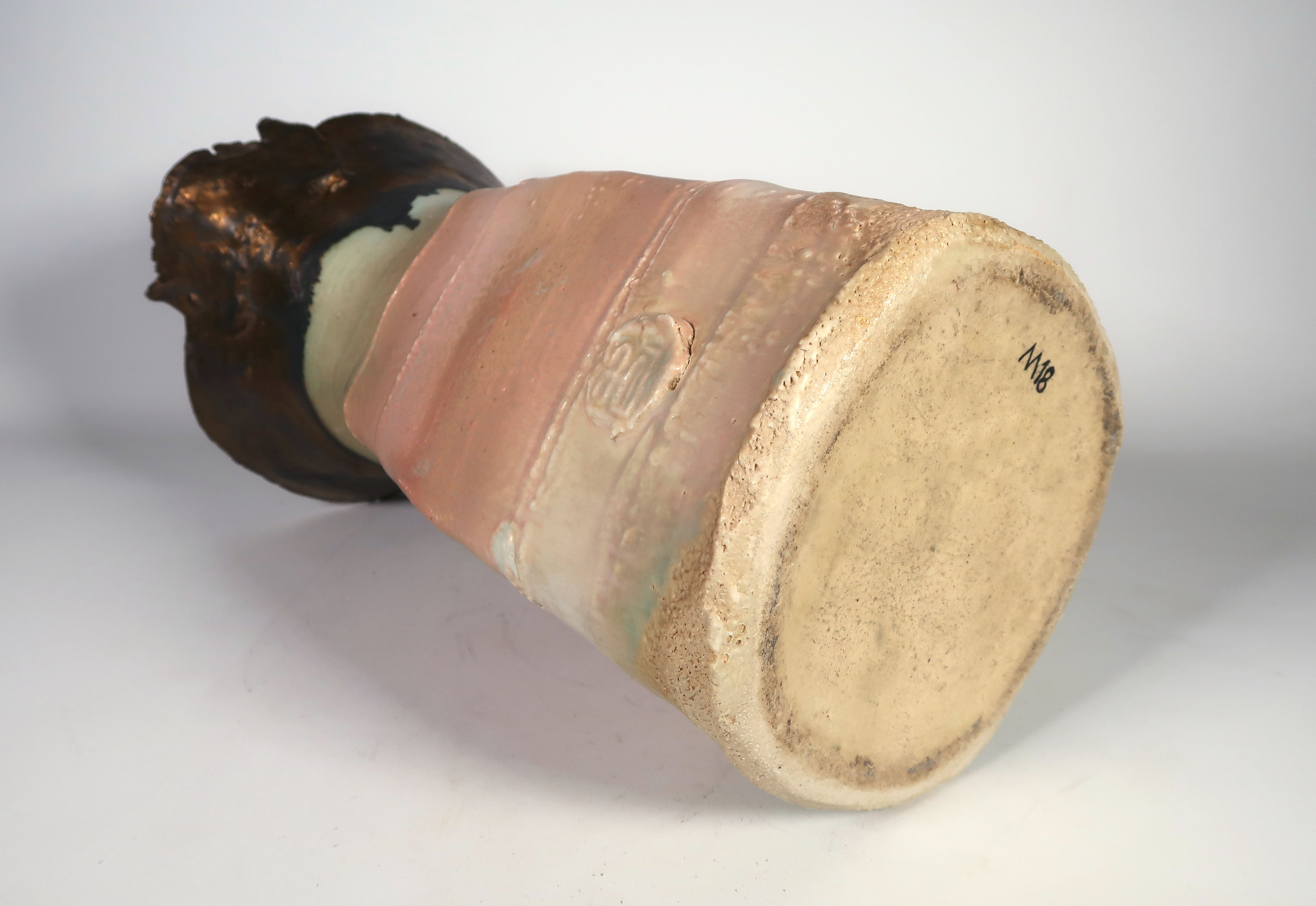 Colin Pearson - Keramiek, Groen en roze geglazuurde kan kopen? Bied vanaf 350!