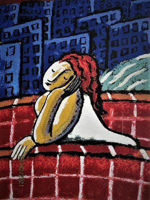 Jacques Tange - populair Rotterdams graficus - gesigneerde Zeefdruk - "Under the Bridge" kopen? Bied vanaf 30!