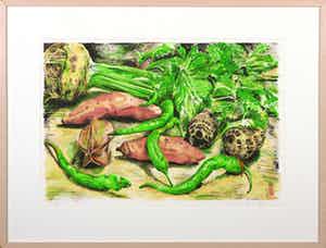 Jacques van Erven - Zeefdruk, Zonder titel - Ingelijst verkocht voor € 35!