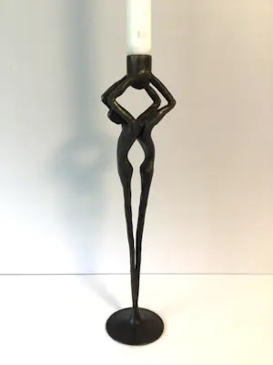 Corry Ammerlaan - Sculptuur / kaarsenstandaard “ KRACHTEN BUNDELEN “ 31 cm hoog ! kopen? Bied vanaf 1!