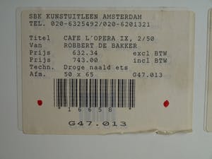 Robbert de Bakker - Ets , Cafe L‘Opera IX Barcelona – gesigneerd & ingelijst – 1991 kopen? Bied vanaf 50!