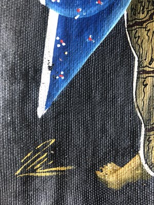 Niet of onleesbaar gesigneerd - Balinese dansers (2 schilderijen m/v) kopen? Bied vanaf 1!