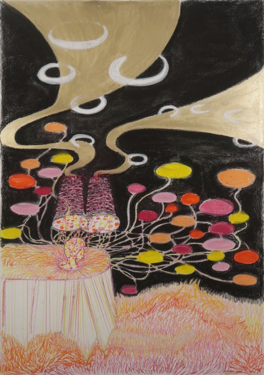 Jacolien de Jong - Jacolien de Jong: Krijttekening, Hersenspinsels - Ingelijst kopen? Bied vanaf 20!