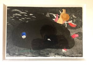 Michel van Overbeeke - Stone - Kleurets met bladgoud, Ingelijst kopen? Bied vanaf 50!