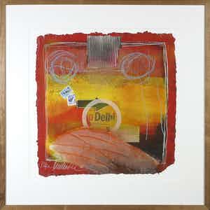 Theo Koster - Zeefdruk en collage, Delhi - Ingelijst verkocht voor € 40!