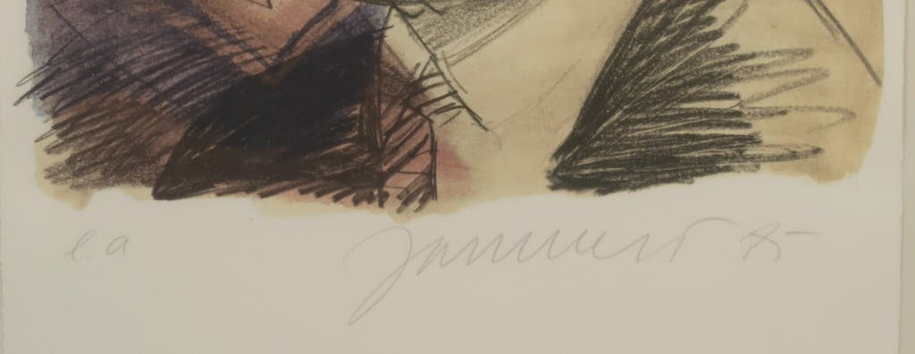 Niet of onleesbaar gesigneerd - Onbekend gesigneerd: Litho, Z.T. Man en vrouw - Ingelijst kopen? Bied vanaf 1!