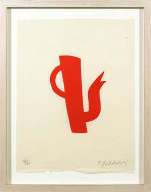 Klaas Gubbels - Houtdruk, Oranje kan verkocht voor € 250!