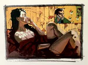 Nico Vrielink - Kleurenzeefdruk - Confrontatie met Gauguin III - Handgesigneerd verkocht voor € 85!