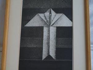 Ada Breedveld - Ingelijste ets en aquatint , Papieren vliegtuigje – 1979 – nr. 4 van 12 ex. kopen? Bied vanaf 40!
