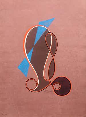 Cesar Domela - typerende zeefdruk op fraai lompenpapier - oplage 95 ex. verkocht voor € 195!