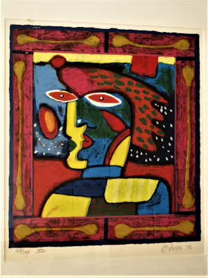 Clemens Briels - 2002- handgesigneerde expressionistische Zeefdruk "nr. 13" in originele lijst. kopen? Bied vanaf 43!