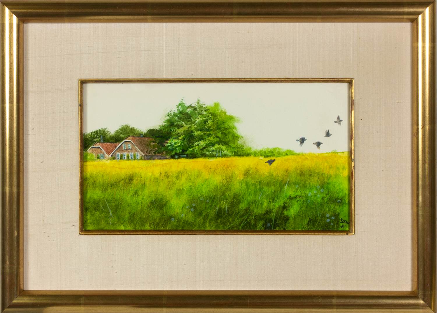 Rien Poortvliet - Gouache en potlood op papier, Patrijzen hebben de boer nodig - Ingelijst kopen? Bied vanaf 1000!