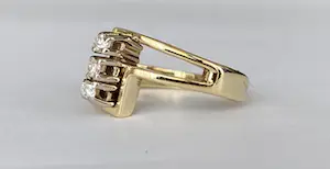 14 karaat geelgouden  Ring  met ca  0.12 ct diamanten kopen? Bied vanaf 280!