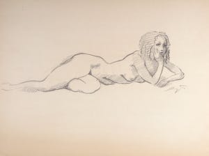 Jan Sluijters (jr.) - Potloodtekening, Liggend naakt kopen? Bied vanaf 1!