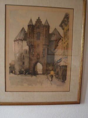 Roger Hebbelinck - Kleuren ets, Stadsgezicht, Bergen op Zoom kopen? Bied vanaf 20!