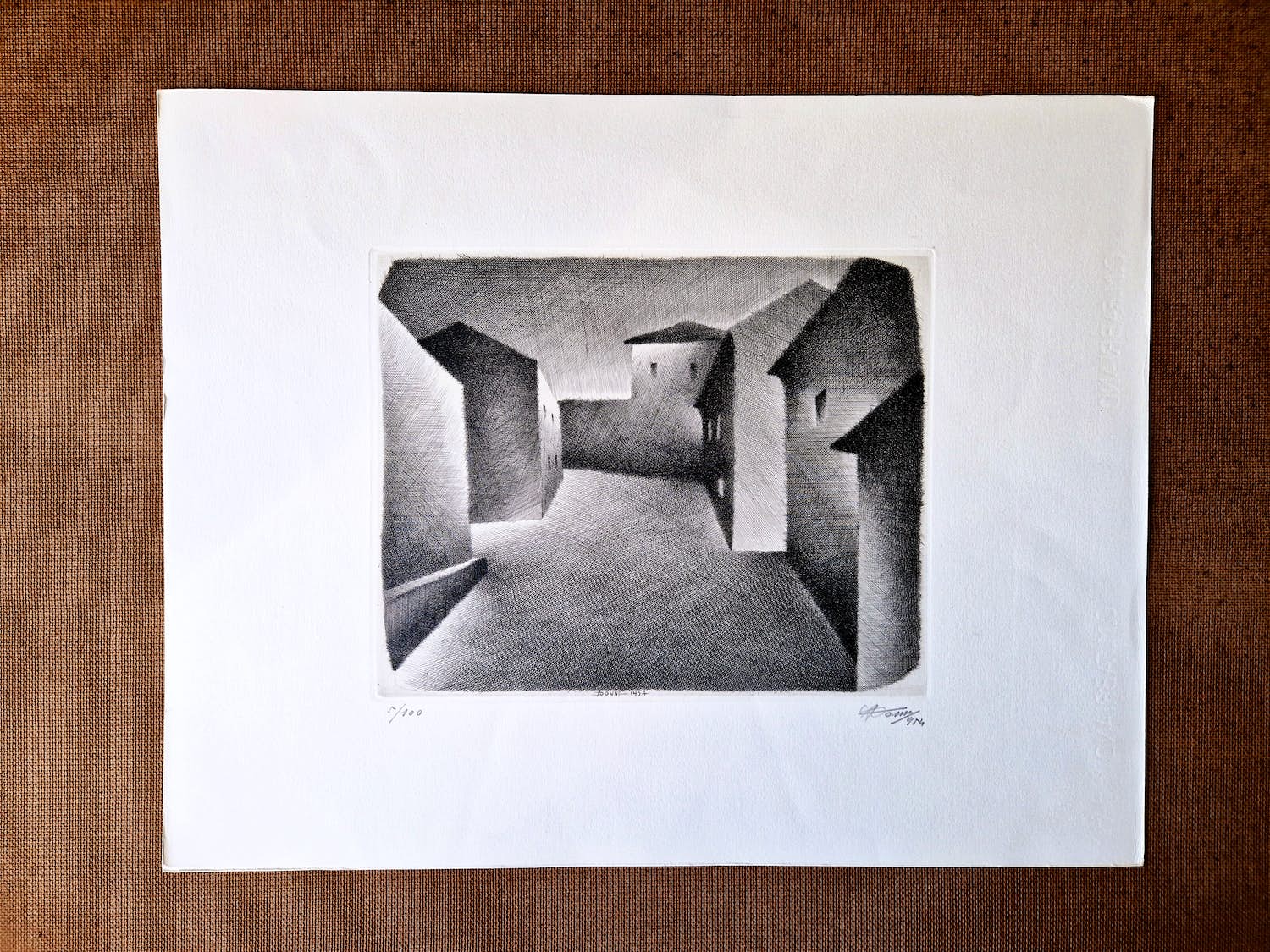 Armando Donna - Surrealistische - beperkte oplage - Ets - "Dorpstraat bij avond" gesigneerd kopen? Bied vanaf 41!