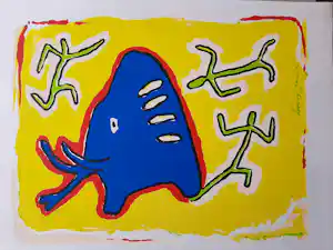 Hetty van der Linden - Zeefdruk, Olifant verkocht voor € 35!