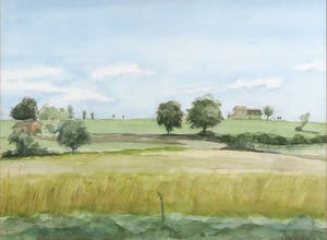 Niet of onleesbaar gesigneerd - Aquarel, Uitzicht - Ingelijst kopen? Bied vanaf 1!