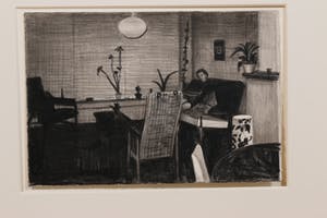 Marcel van Eeden - Vrouw in een interieur - originele potloodtekening kopen? Bied vanaf 675!