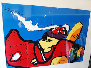 Herman Brood - Zeefdruk: Red Baron, Ingelijst. kopen? Bied vanaf 475!
