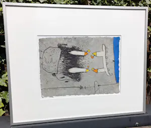 Michel van Overbeeke - Compositie, handgekleurde aquatint ets (netjes ingelijst) kopen? Bied vanaf 60!