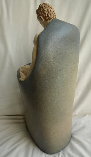 Els van Westerloo - Keramiek , ‘ Man komt uit de kast ‘ – 1985 – unicum – hoogte 43 cm. kopen? Bied vanaf 1!