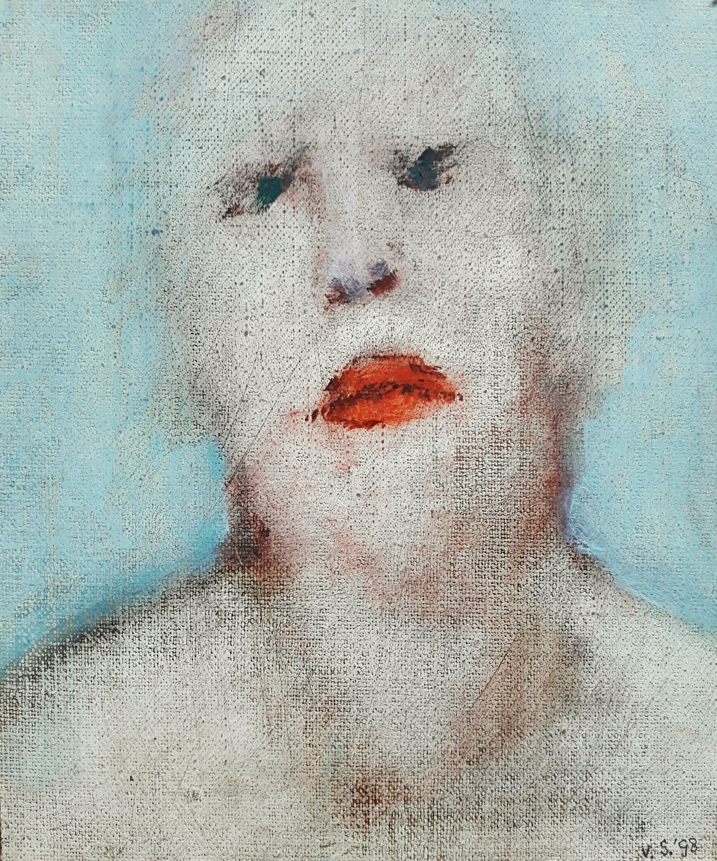 Bert van Steen - Portret van een vrouw, olieverf op doek (marouflé, mooi ingelijst) verkocht voor € 150!