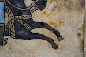 Niet of onleesbaar gesigneerd - Fraaie Perzische Achter Glas Schildering (19e eeuw kopen? Bied vanaf 1!