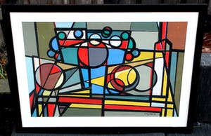 Harry de Jager - gouache op papier: geometrische compositie kopen? Bied vanaf 175!