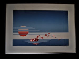 Niet of onleesbaar gesigneerd - Fraaie gestileerde Lithografie - fraai ingelijst - gesigneerd kopen? Bied vanaf 10!
