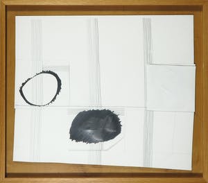 Sylvie Jonkers - Grafiet en collage, Zonder titel - Ingelijst kopen? Bied vanaf 35!